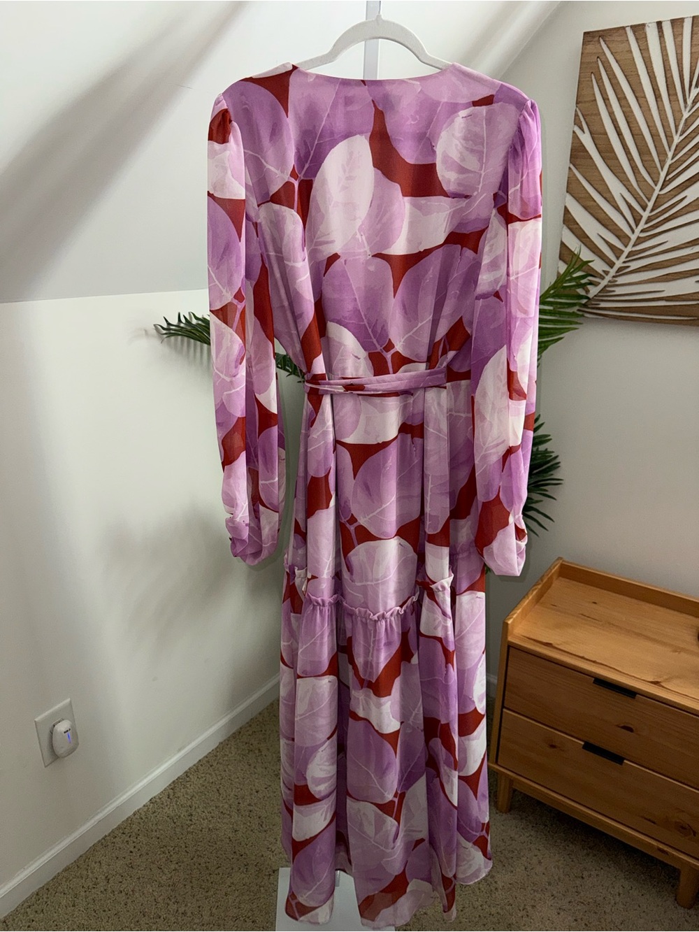 Anthropologie Hutch Geo FLORAL Wrap Maxi Dress Large - Picture 5 of 5